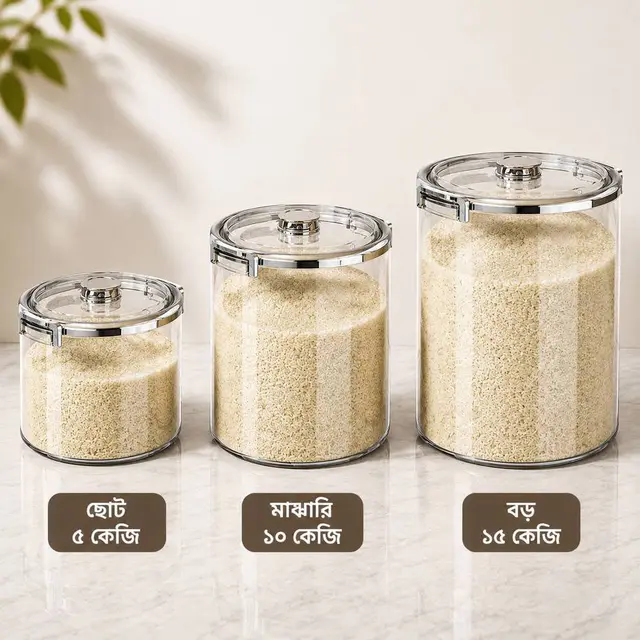 Premium Transparent Rice Container Jar