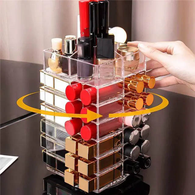 360° Rotating Acrylic Lipstick Tower Organiser - 360° Rotating Acrylic Lipstick Tower Organiser
