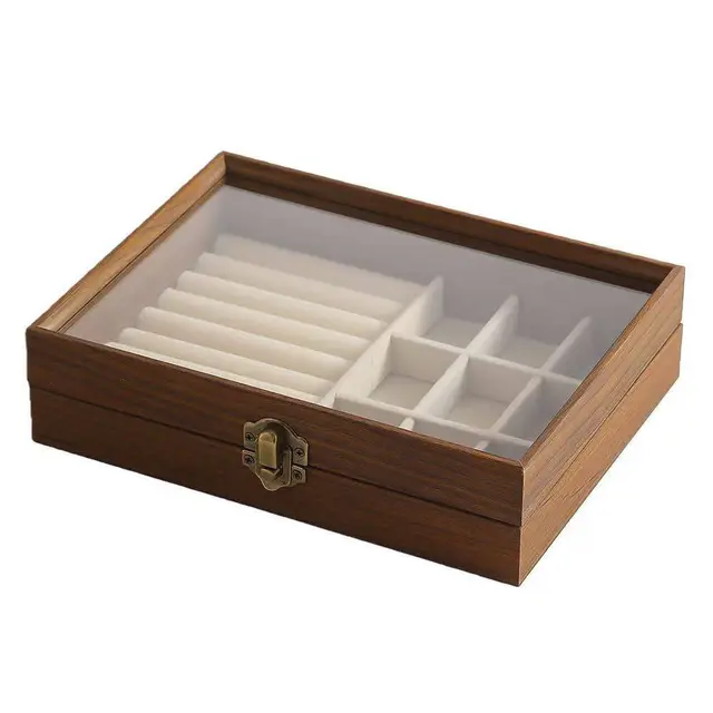 Wood Color Jewelry Storage Box With Cover - Wood Color Jewelry Storage Box With Cover