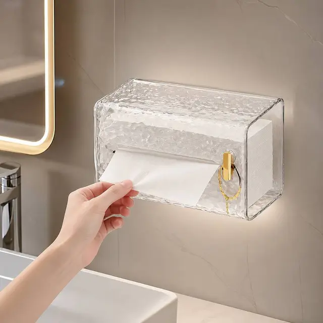 Wall Mounted Transparent Tissue Holder - Wall Mounted Transparent Tissue Holder