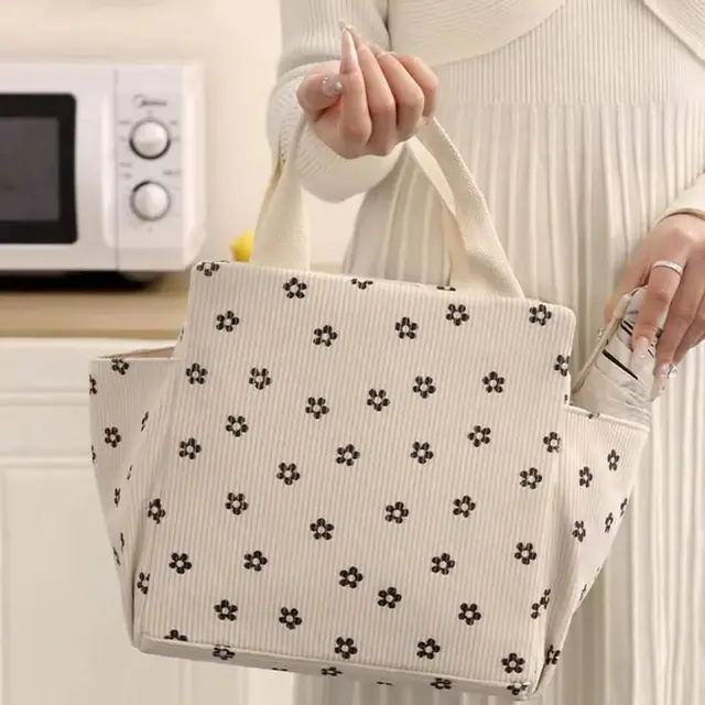 Multifunctional Large Capacity Lunch Bag - Portable Corduroy Lunch Bag