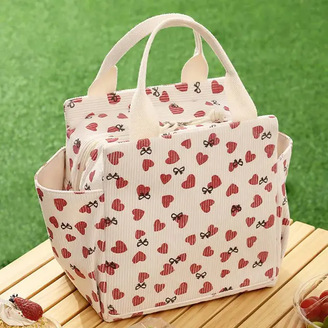 Multifunctional Large Capacity Lunch Bag - Portable Corduroy Lunch Bag