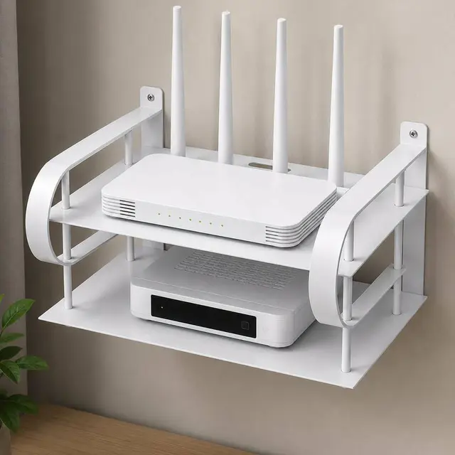 2 Layer Metal Router Stand - (White)2 Layer Metal Router Stand