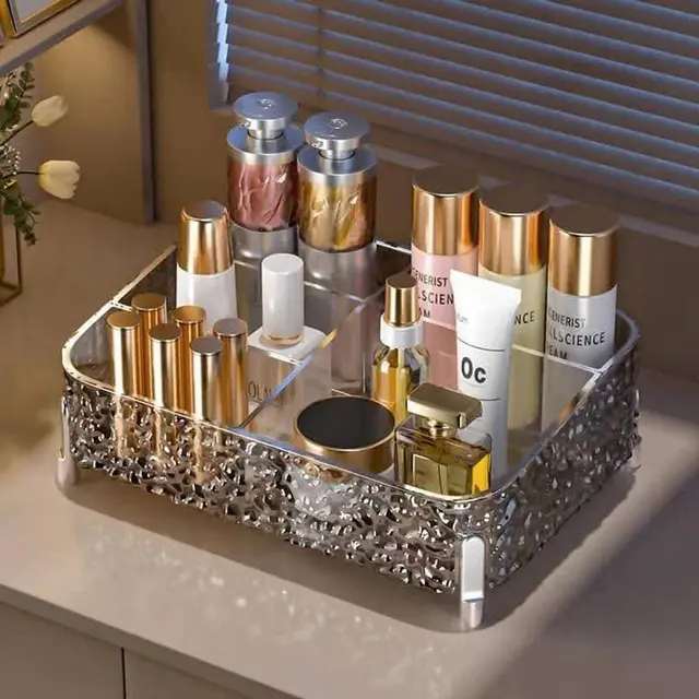 Glacier-print Desktop Makeup Organizer - (gray)Glacier-print Desktop Makeup Organizer 