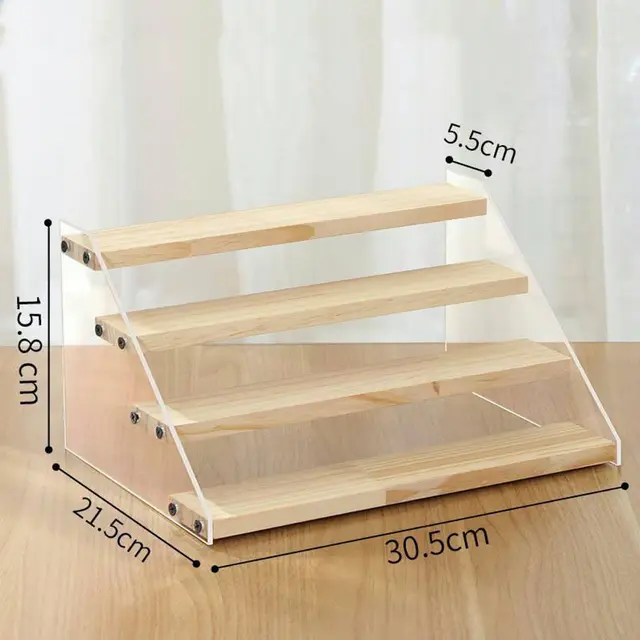Wooden & Acrylic Multi-Layer Display Stand - (4Layer)Wooden & Acrylic Multi-Layer Display Stand