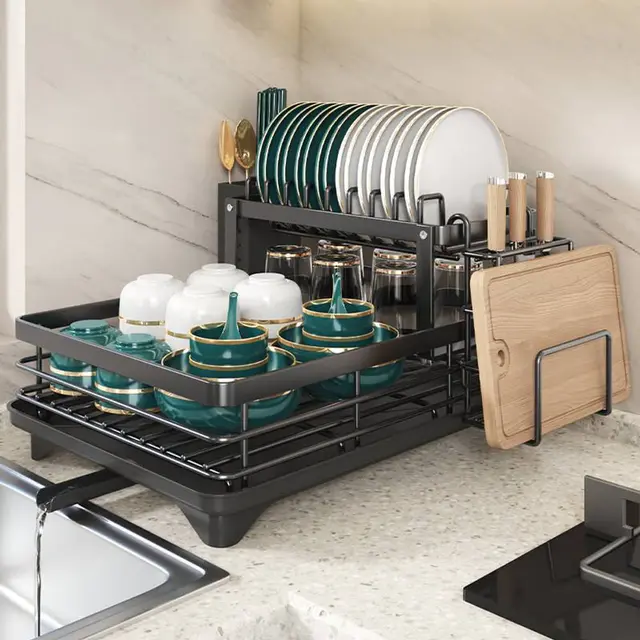 Double-Layer Bowl Rack - (Black)Double-Layer Bowl Rack